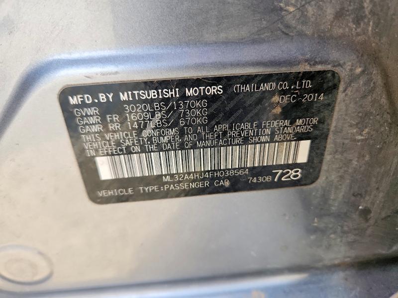 Продаж на аукціоні авто 2015 Mitsubishi Mirage, vin: ML32A4HJ4FH038564, номер лоту: 66284406