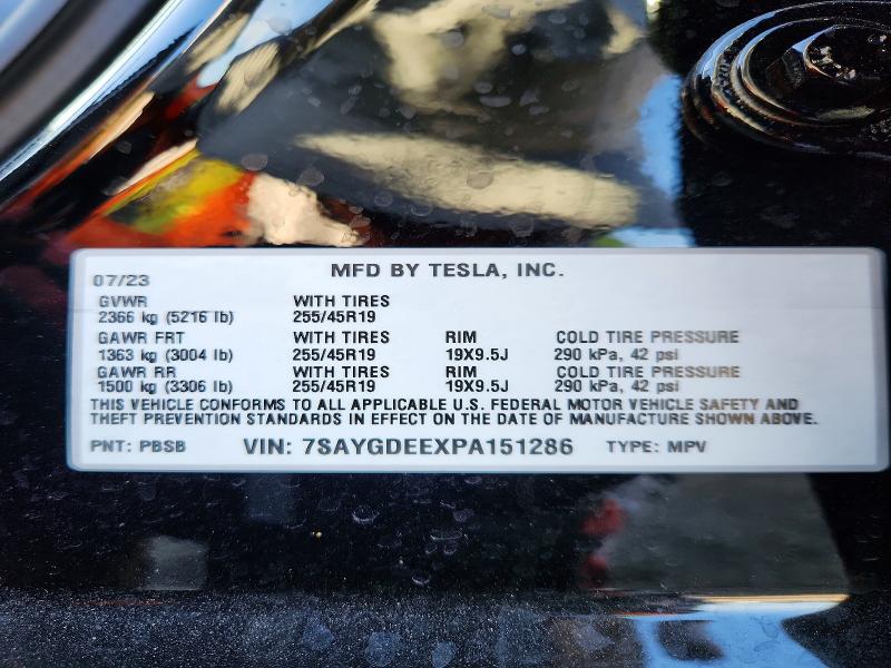 Aukcja sprzedaży 2023 Tesla Model Y, vin: 7SAYGDEEXPA151286, numer aukcji: 65501166