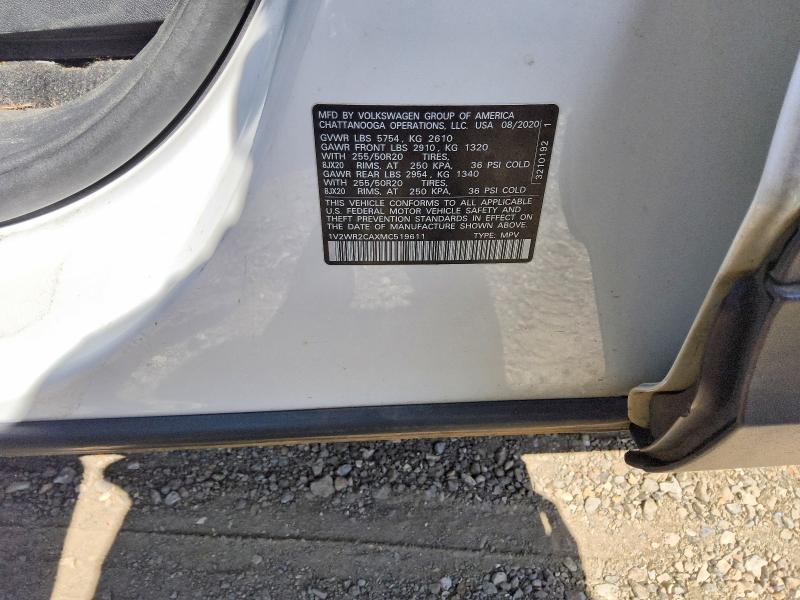 2021 Volkswagen Atlas მანქანა იყიდება აუქციონზე, vin: 1V2WR2CAXMC519611, აუქციონის ნომერი: 65025956