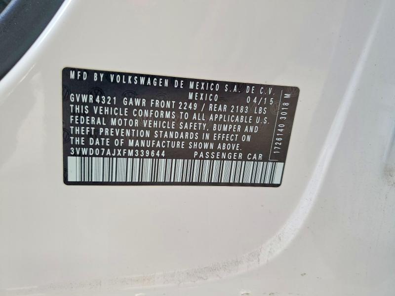 Продаж на аукціоні авто 2015 Volkswagen Jetta, vin: 3VWD07AJXFM339644, номер лоту: 67028416