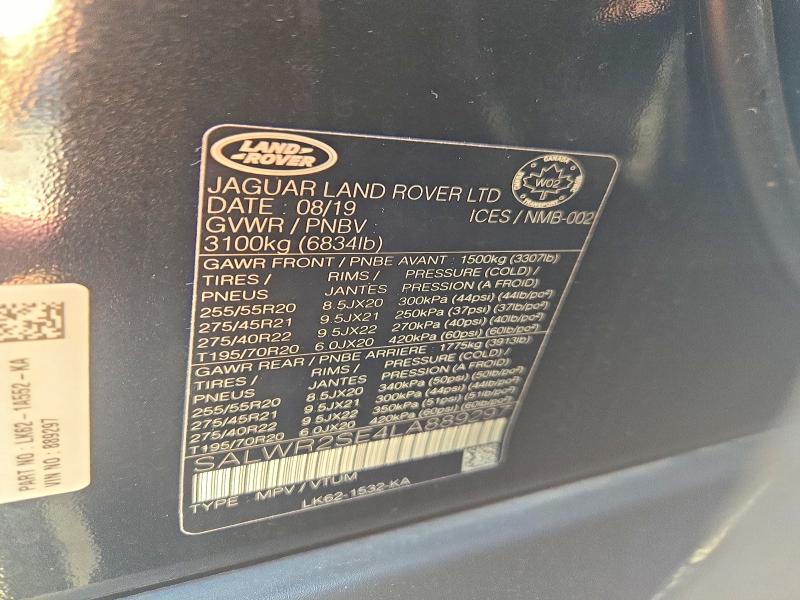63678946 :رقم المزاد ، SALWR2SE4LA889297 vin ، 2020 Land Rover Range Rover Sport مزاد بيع