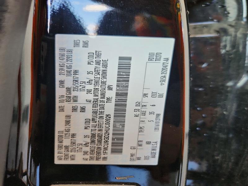 Aukcja sprzedaży 2017 Ford Escape, vin: 1FMCU9GD2HUC00926, numer aukcji: 67093936