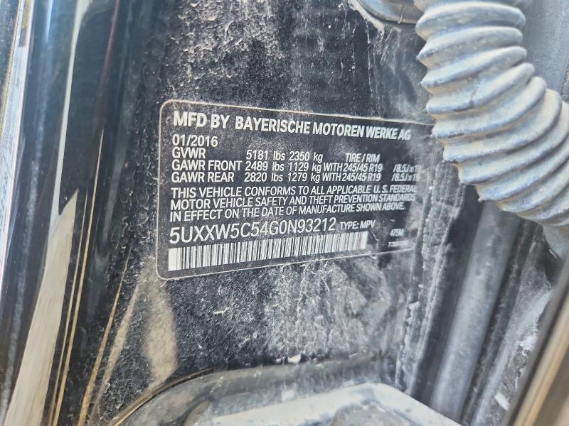 Aukcja sprzedaży 2016 Bmw X4 4d 4wd, vin: 5UXXW5C54G0N93212, numer aukcji: 65035276