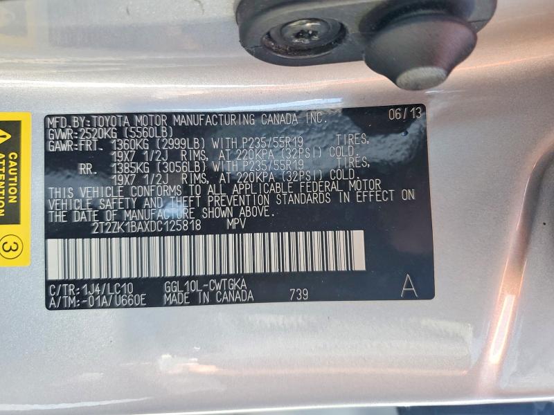 Aukcja sprzedaży 2013 Lexus Rx, vin: 2T2ZK1BAXDC125818, numer aukcji: 64159456