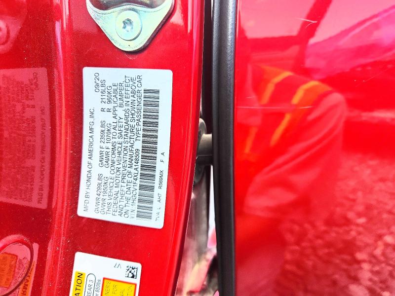 Aukcja sprzedaży 2020 Honda Accord, vin: 1HGCV1F4XLA148509, numer aukcji: 63743426
