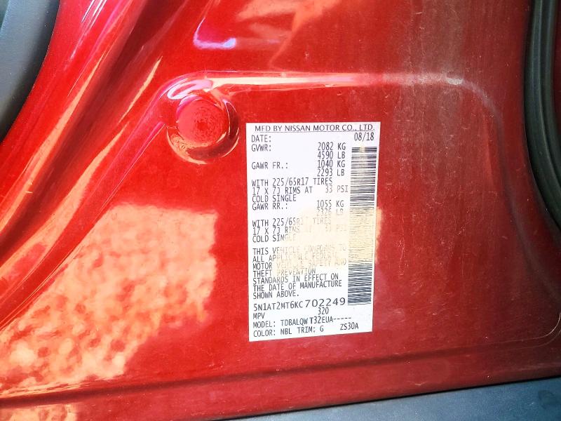 Aukcja sprzedaży 2019 Nissan Rogue, vin: 5N1AT2MT6KC702249, numer aukcji: 66941666