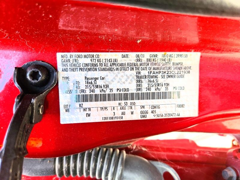 Продаж на аукціоні авто 2012 Ford Focus, vin: 1FAHP3K23CL221938, номер лоту: 64847136