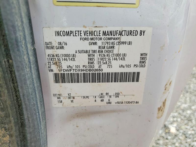Продажа на аукционе авто 2017 Ford F750, vin: 1FDWF7DX9HDB02650, номер лота: 62546406