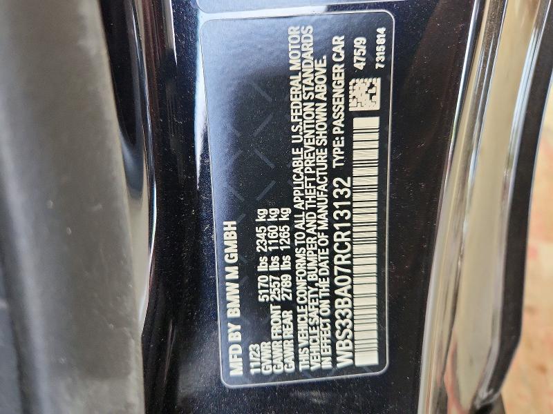 63369966 :رقم المزاد ، WBS33BA07RCR13132 vin ، 2024 Bmw M4 مزاد بيع