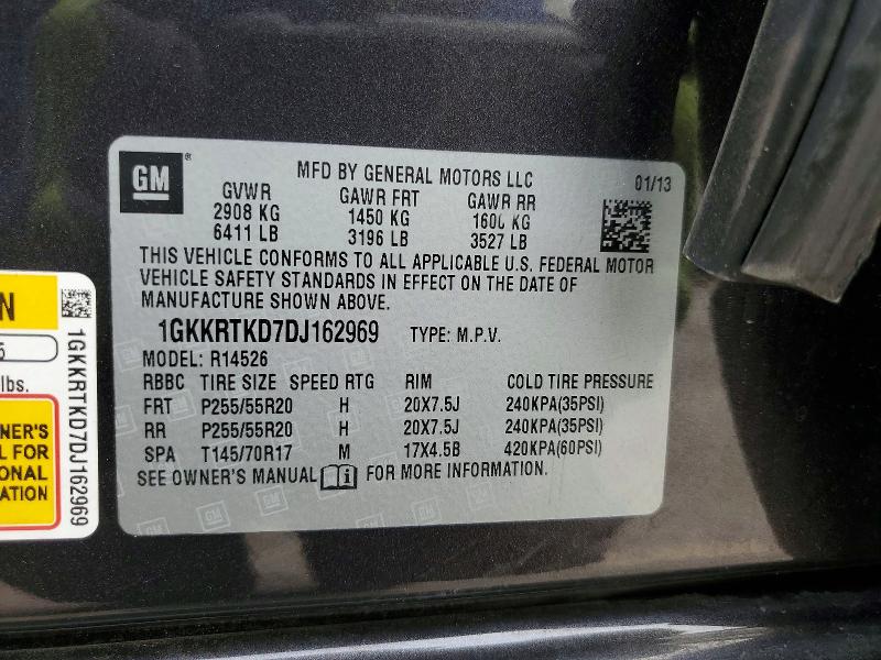 Продажа на аукционе авто 2013 Gmc Acadia, vin: 1GKKRTKD7DJ162969, номер лота: 66977886