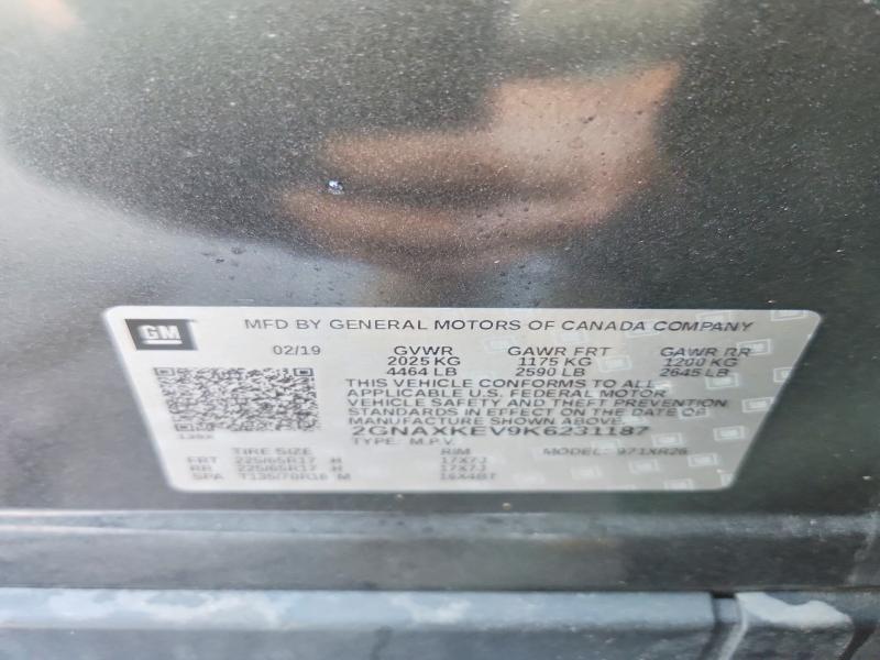 Продаж на аукціоні авто 2019 Chevrolet Equinox, vin: 2GNAXKEV9K6231187, номер лоту: 63845026