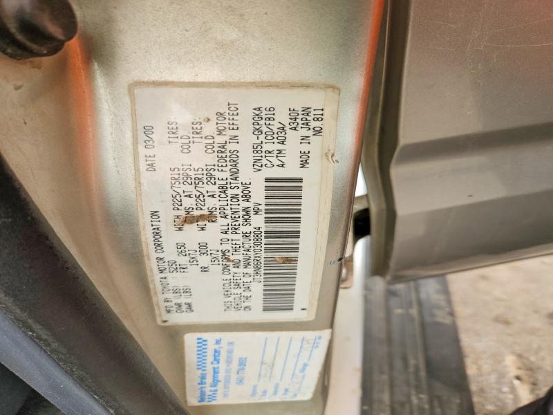 Aukcja sprzedaży 2000 Toyota 4runner, vin: JT3HN86RXY0308804, numer aukcji: 63914716