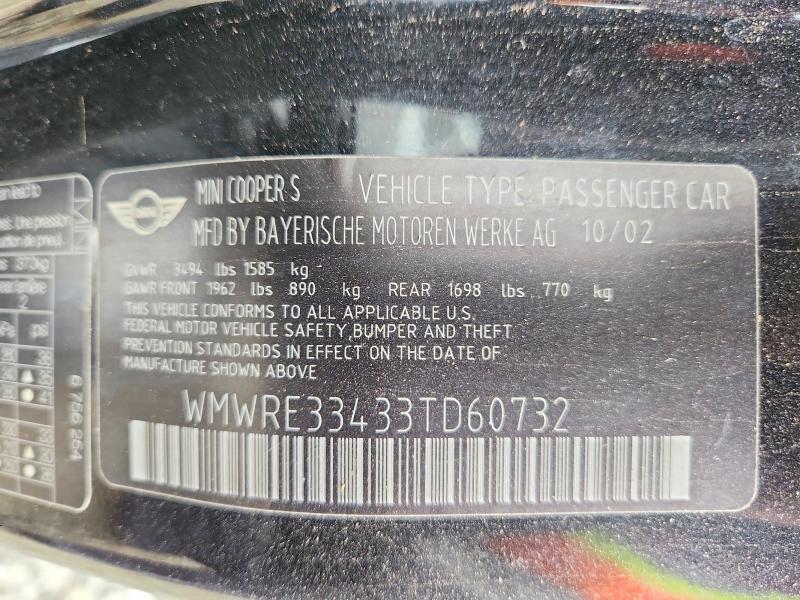 Aukcja sprzedaży 2003 Mini Cooper, vin: WMWRE33433TD60732, numer aukcji: 66388446