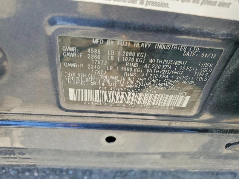Aukcja sprzedaży 2012 Subaru Outback, vin: 4S4BRCAC8C3289846, numer aukcji: 63726156
