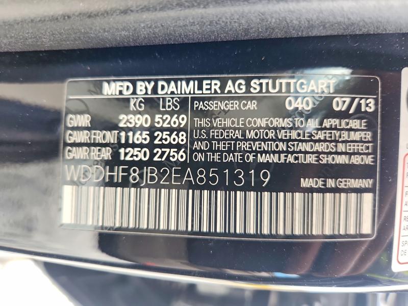 Продажа на аукционе авто 2014 Mercedes-benz E, vin: WDDHF8JB2EA851319, номер лота: 64596666