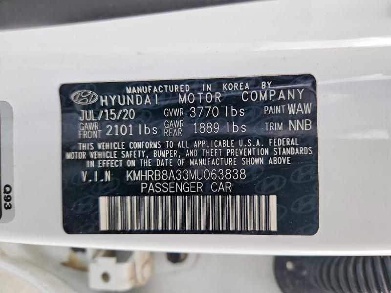 66812566 :رقم المزاد ، KMHRB8A33MU063838 vin ، 2021 Hyundai Venue مزاد بيع