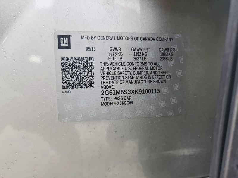 Aukcja sprzedaży 2019 Cadillac Xts, vin: 2G61M5S3XK9100115, numer aukcji: 64113146