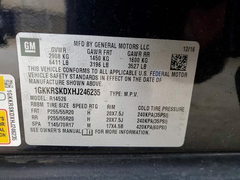 Продажа на аукционе авто 2017 Gmc Acadia Limited, vin: 1GKKRSKDXHJ246235, номер лота: 67202366