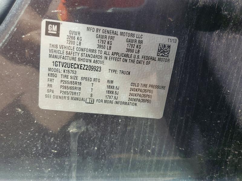 65465096 :رقم المزاد ، 1GTV2UECXEZ209923 vin ، 2014 Gmc Sierra مزاد بيع