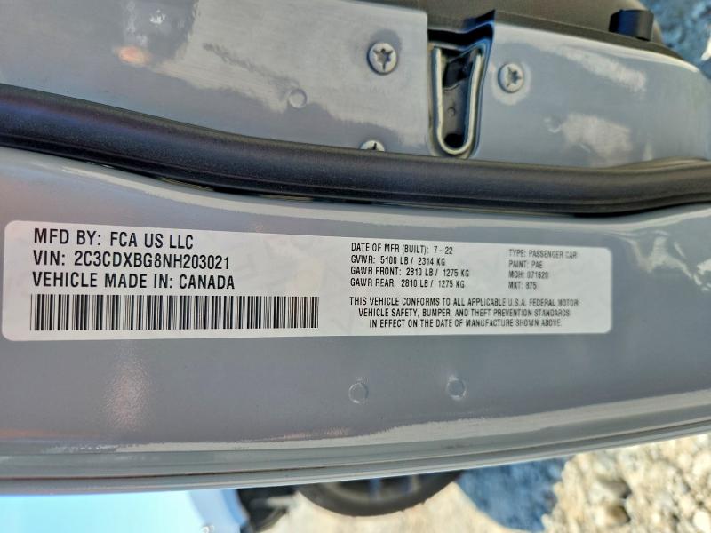 Продажа на аукционе авто 2022 Dodge Charger, vin: 2C3CDXBG8NH203021, номер лота: 65641176