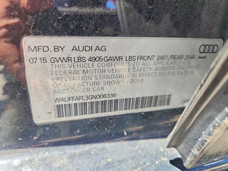 Aukcja sprzedaży 2016 Audi A4, vin: WAUFFAFL3GN006336, numer aukcji: 63194216