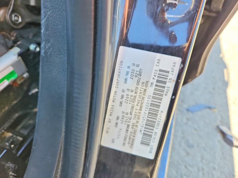 2015 Mazda 6 მანქანა იყიდება აუქციონზე, vin: JM1GJ1V51F1222135, აუქციონის ნომერი: 66586136