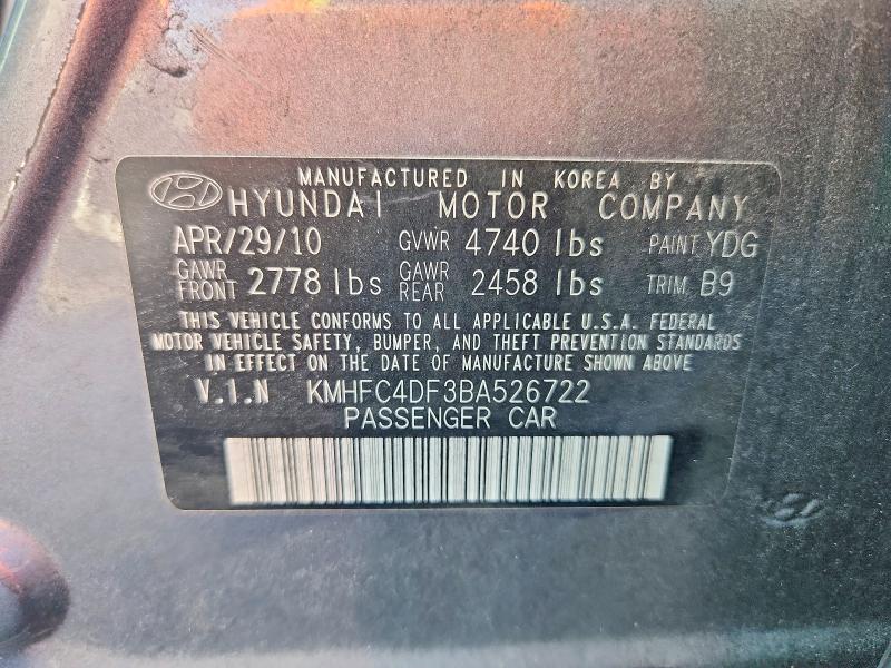 Aukcja sprzedaży 2011 Hyundai Azera, vin: KMHFC4DF3BA526722, numer aukcji: 64754136