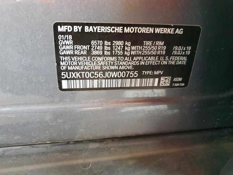 Aukcja sprzedaży 2018 Bmw X5, vin: 5UXKT0C56J0W00755, numer aukcji: 63886036