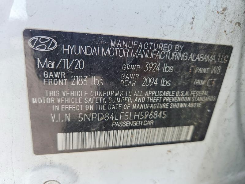 Продажа на аукционе авто 2020 Hyundai Elantra, vin: 5NPD84LF5LH596845, номер лота: 64832176