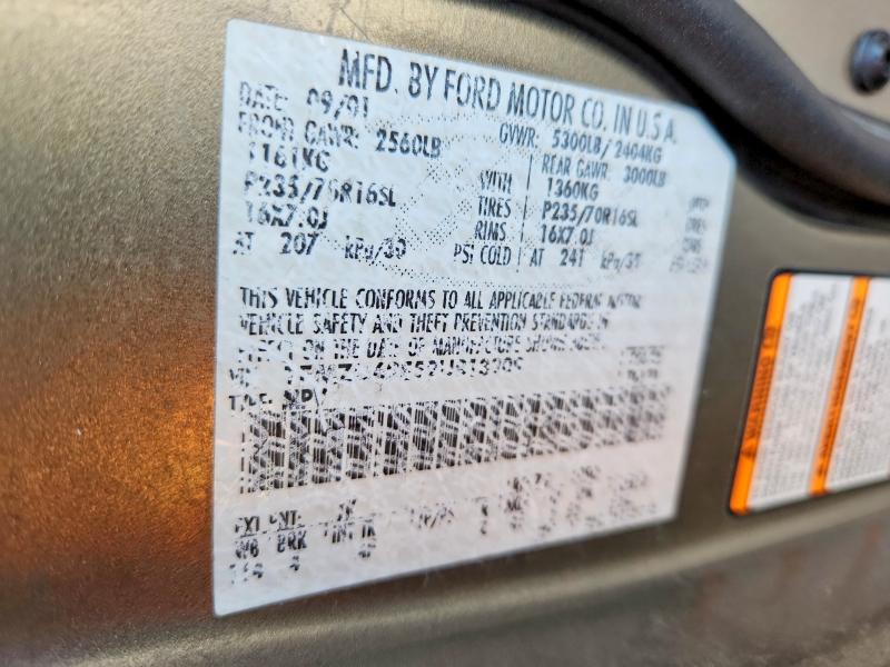 2002 Ford Explorer მანქანა იყიდება აუქციონზე, vin: 1FMZU62E52UB13909, აუქციონის ნომერი: 64997776