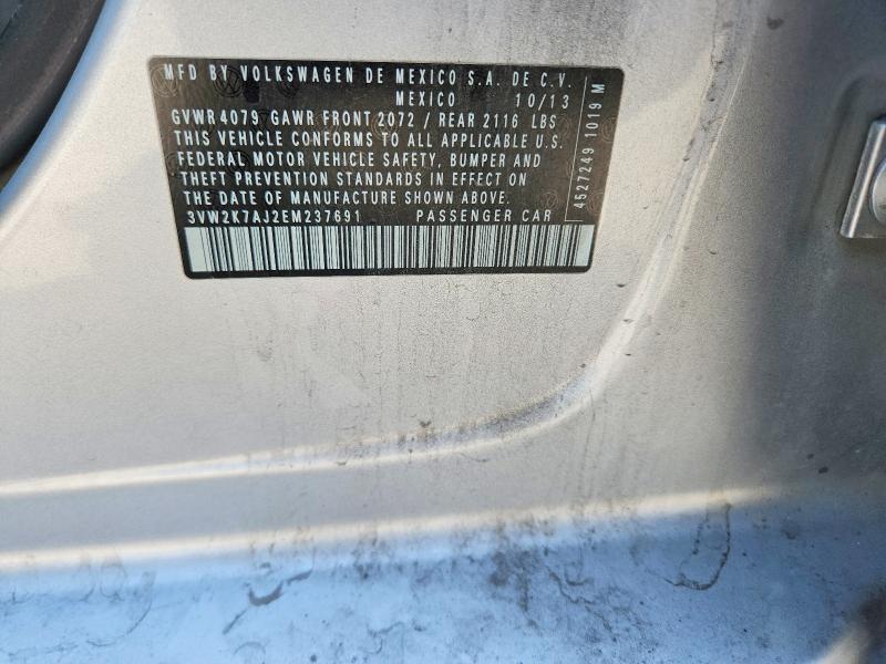 Продаж на аукціоні авто 2014 Volkswagen Jetta, vin: 3VW2K7AJ2EM237691, номер лоту: 61451566