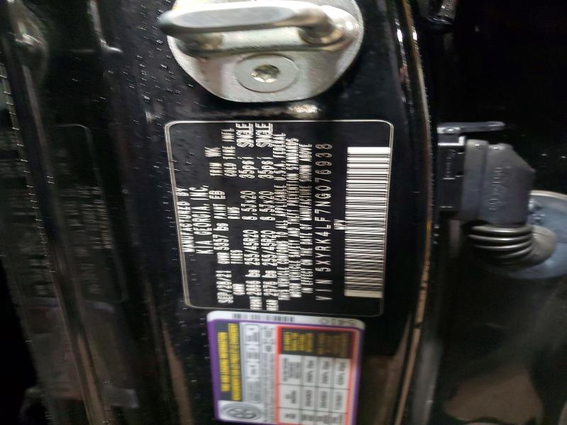 66018836 :رقم المزاد ، 5XYRK4LF7NG076938 vin ، 2022 Kia Sorento مزاد بيع