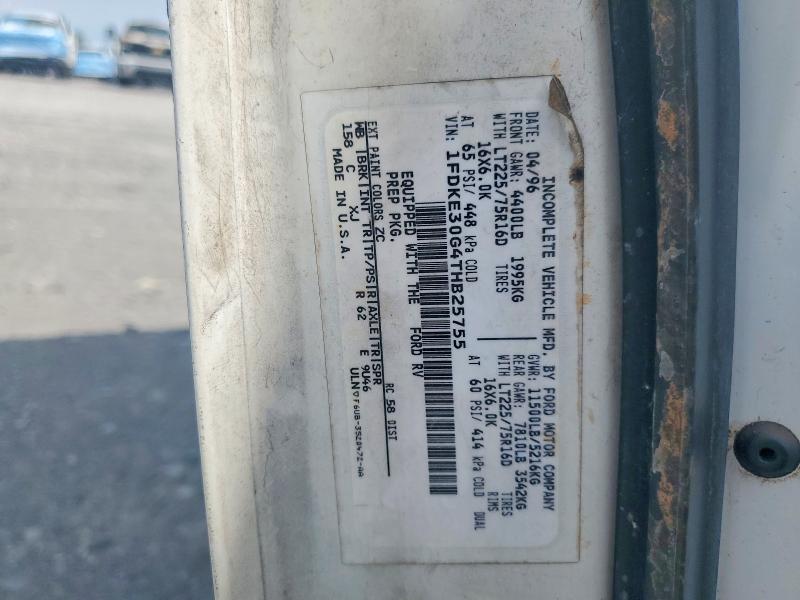1996 Ford Econoline მანქანა იყიდება აუქციონზე, vin: 1FDKE30G4THB25755, აუქციონის ნომერი: 66342206