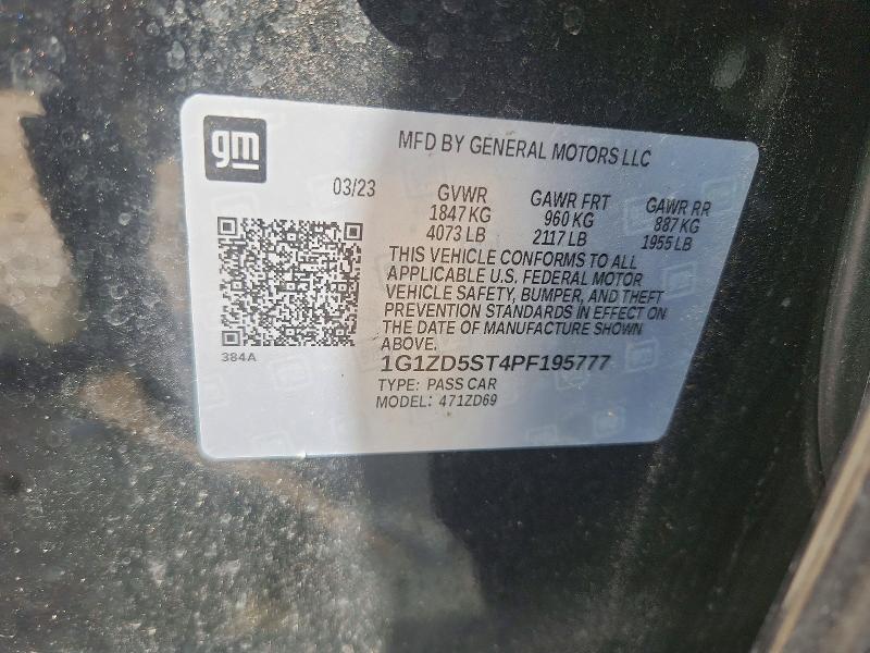 Продаж на аукціоні авто 2023 Chevrolet Malibu, vin: 1G1ZD5ST4PF195777, номер лоту: 62631356