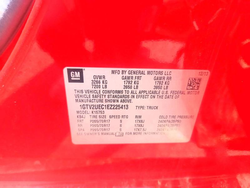 63499446 :رقم المزاد ، 1GTV2UEC1EZ225413 vin ، 2014 Gmc Sierra مزاد بيع