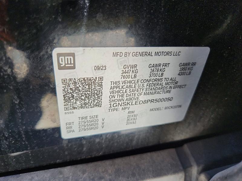 Auction sale of the 2023 Chevrolet Tahoe, vin: 1GNSKLED8PR500050, lot number: 64323476