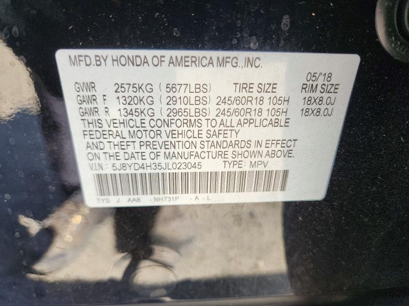 Aukcja sprzedaży 2018 Acura Mdx, vin: 5J8YD4H35JL023045, numer aukcji: 66575216