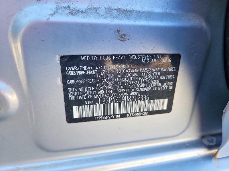 2017 Subaru Crosstrek მანქანა იყიდება აუქციონზე, vin: JF2GPAKC9H8212336, აუქციონის ნომერი: 65041336