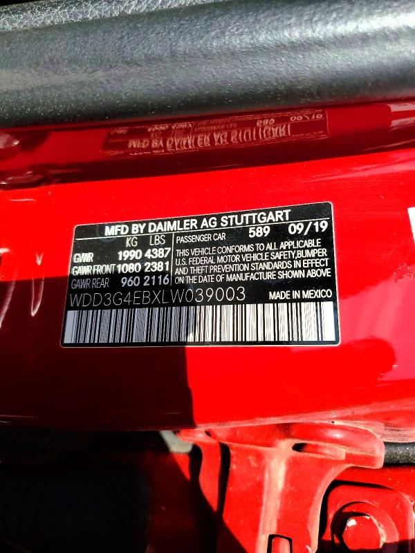 Продажа на аукционе авто 2020 Mercedes-benz A, vin: WDD3G4EBXLW039003, номер лота: 61958126