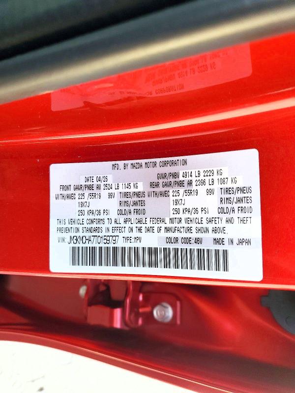 66091426 :رقم المزاد ، JM3KMCHA7T0159797 vin ، 2026 Mazda Cx-5 مزاد بيع