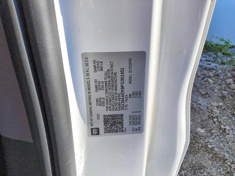 Aukcja sprzedaży 2023 Chevrolet Silverado, vin: 3GCNAAEK9PG351451, numer aukcji: 63804236
