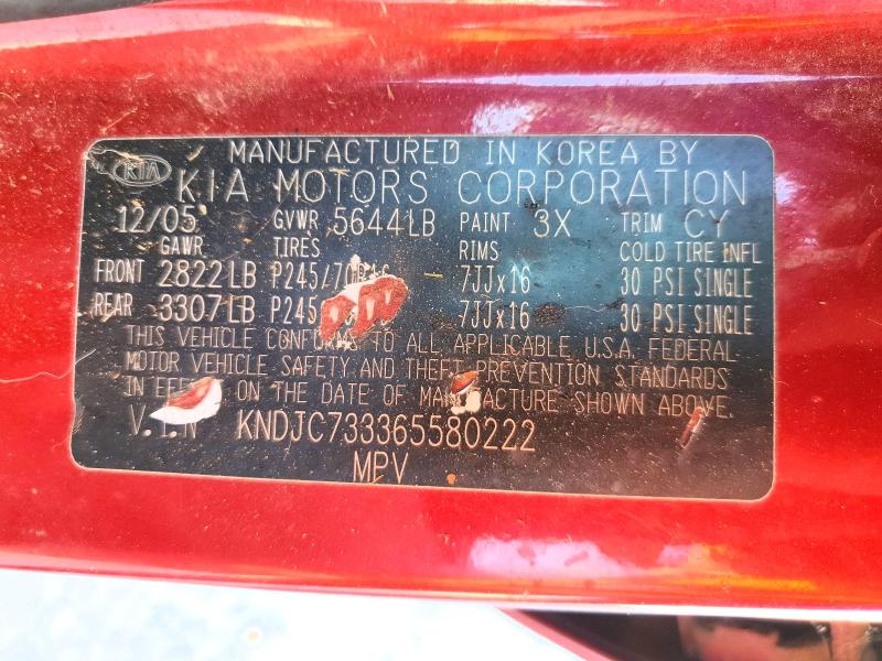 Aukcja sprzedaży 2006 Kia Sorento, vin: KNDJC733365580222, numer aukcji: 66751436
