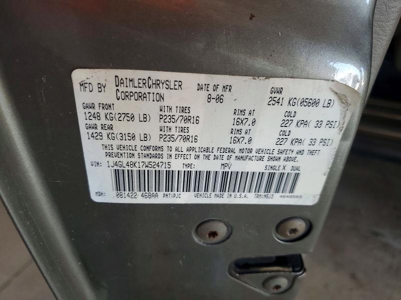 65793356 :رقم المزاد ، 1J4GL48K17W524715 vin ، 2007 Jeep Liberty مزاد بيع