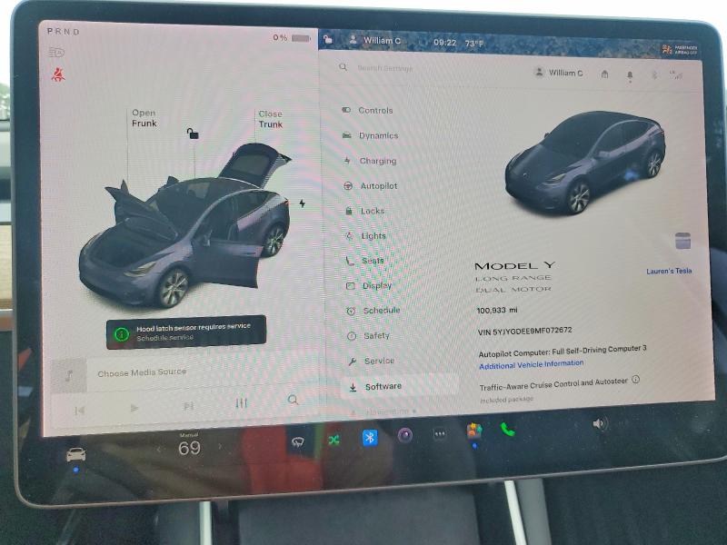 2021 Tesla Model Y მანქანა იყიდება აუქციონზე, vin: 5YJYGDEE9MF072672, აუქციონის ნომერი: 61843816
