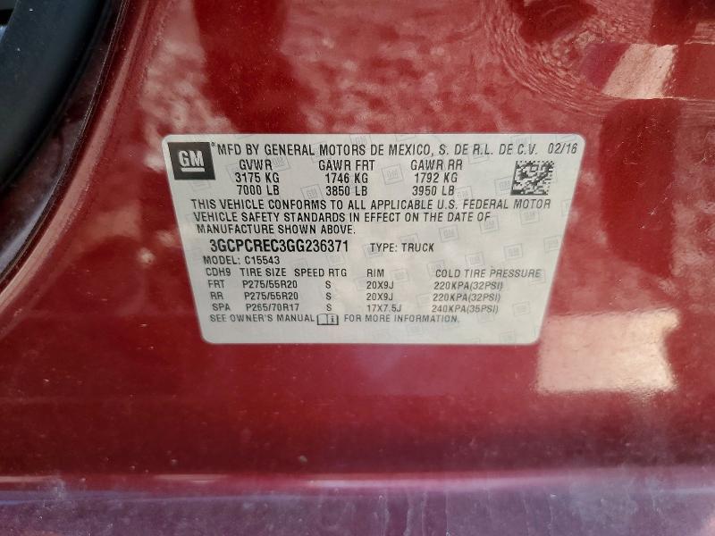 2016 Chevrolet Silverado მანქანა იყიდება აუქციონზე, vin: 3GCPCREC3GG236371, აუქციონის ნომერი: 66437066