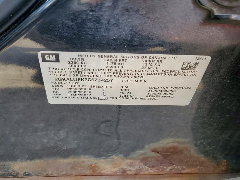 Aukcja sprzedaży 2012 Gmc Terrain, vin: 2GKALUEK3C6234257, numer aukcji: 65946486