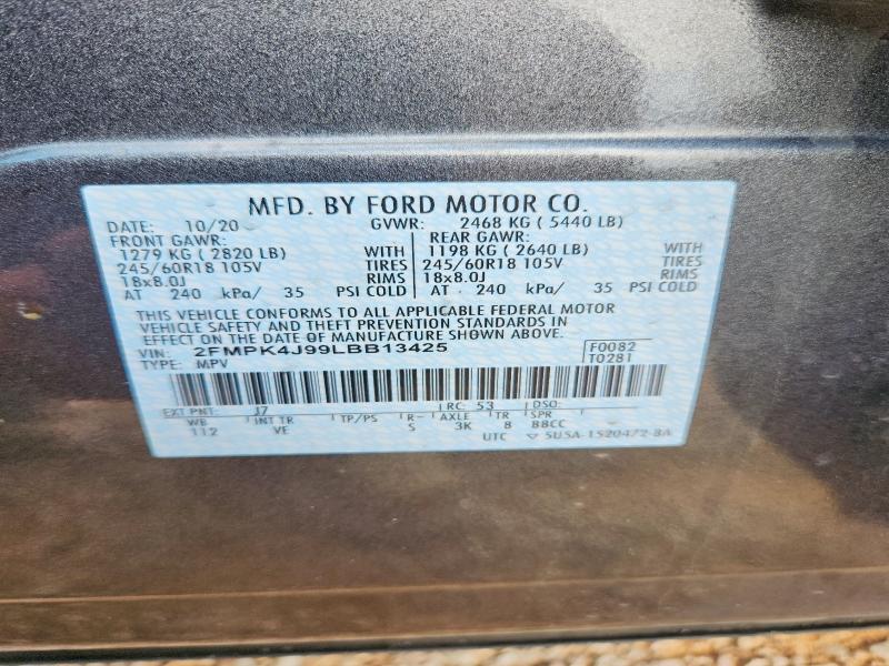 Aukcja sprzedaży 2020 Ford Edge, vin: 2FMPK4J99LBB13425, numer aukcji: 64065656