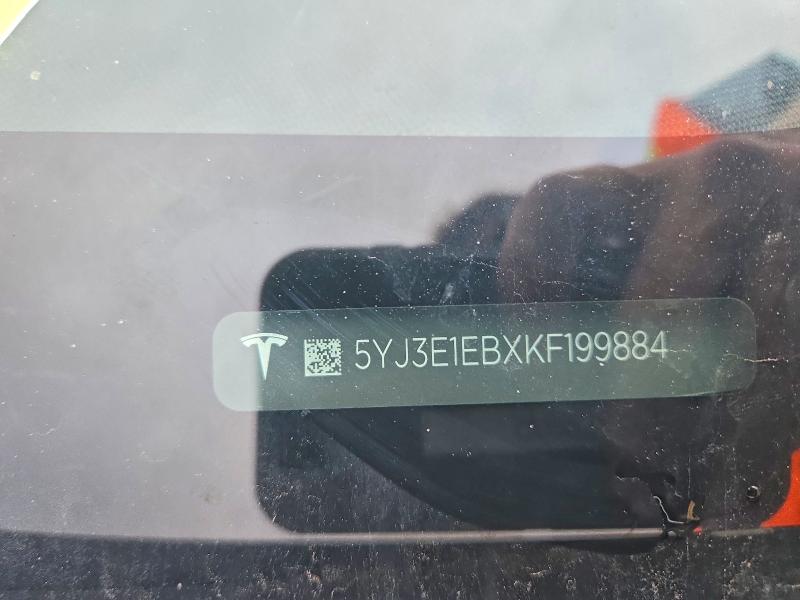 Продажа на аукционе авто 2019 Tesla Model 3, vin: 5YJ3E1EBXKF199884, номер лота: 65938506