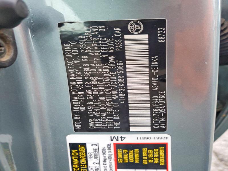 2011 Toyota Camry მანქანა იყიდება აუქციონზე, vin: 4T4BF3EK3BR150667, აუქციონის ნომერი: 64962836