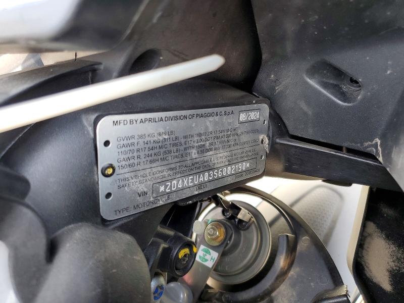 Продаж на аукціоні авто 2025 Aprilia Rs, vin: ZD4XEUA03S6002190, номер лоту: 63746806